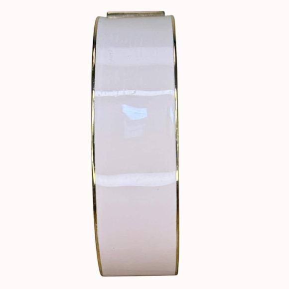 J Crew Jewelry - J.Crew Gold-Tone Hinged Enamel Bangle Bracelet Pink & Gold Womens 6.25" Circumfe